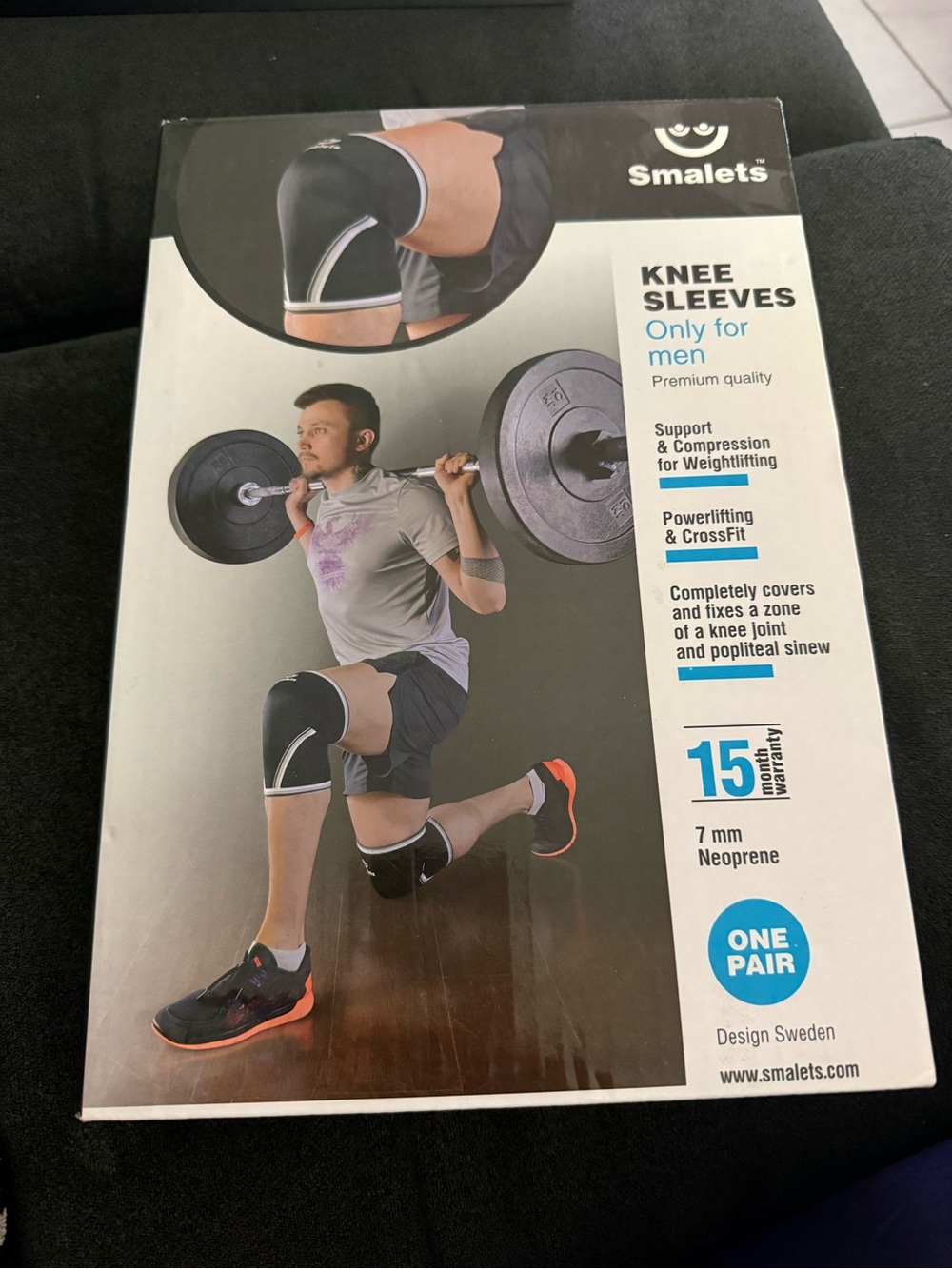 Men’s Black Athletic Knee Sleeves — Support & Compression one set